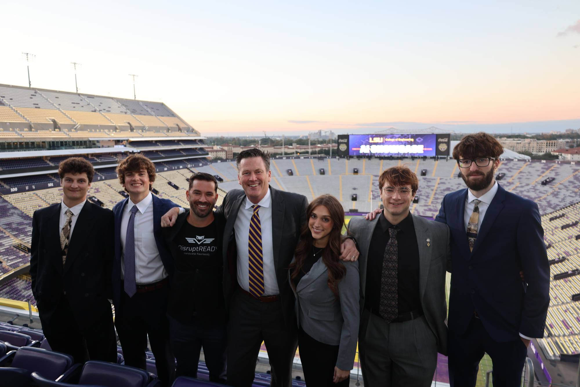 Henry Hays and LSU students at the AI Showcase