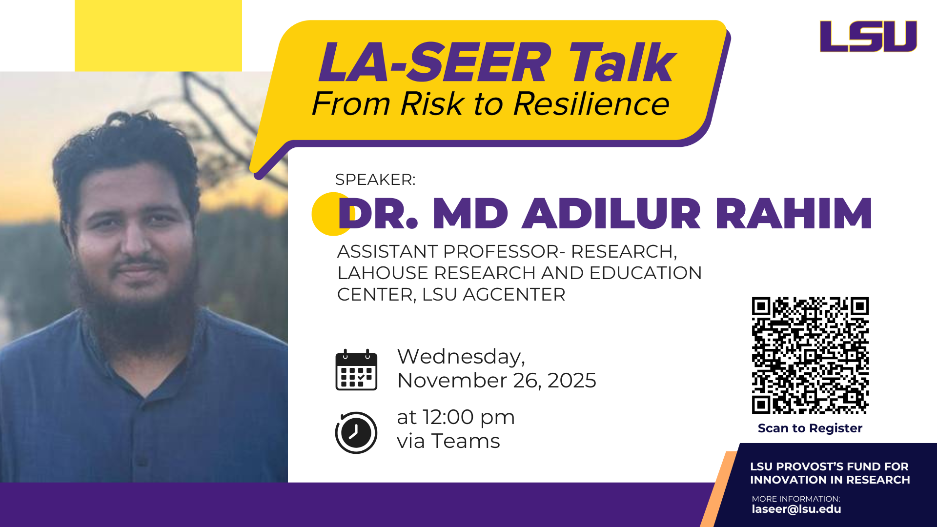 LA-SEER Talk with Dr. Rahim