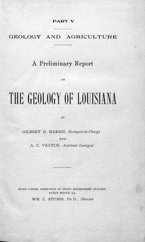 Preliminary Report on the Geology of Louisiana