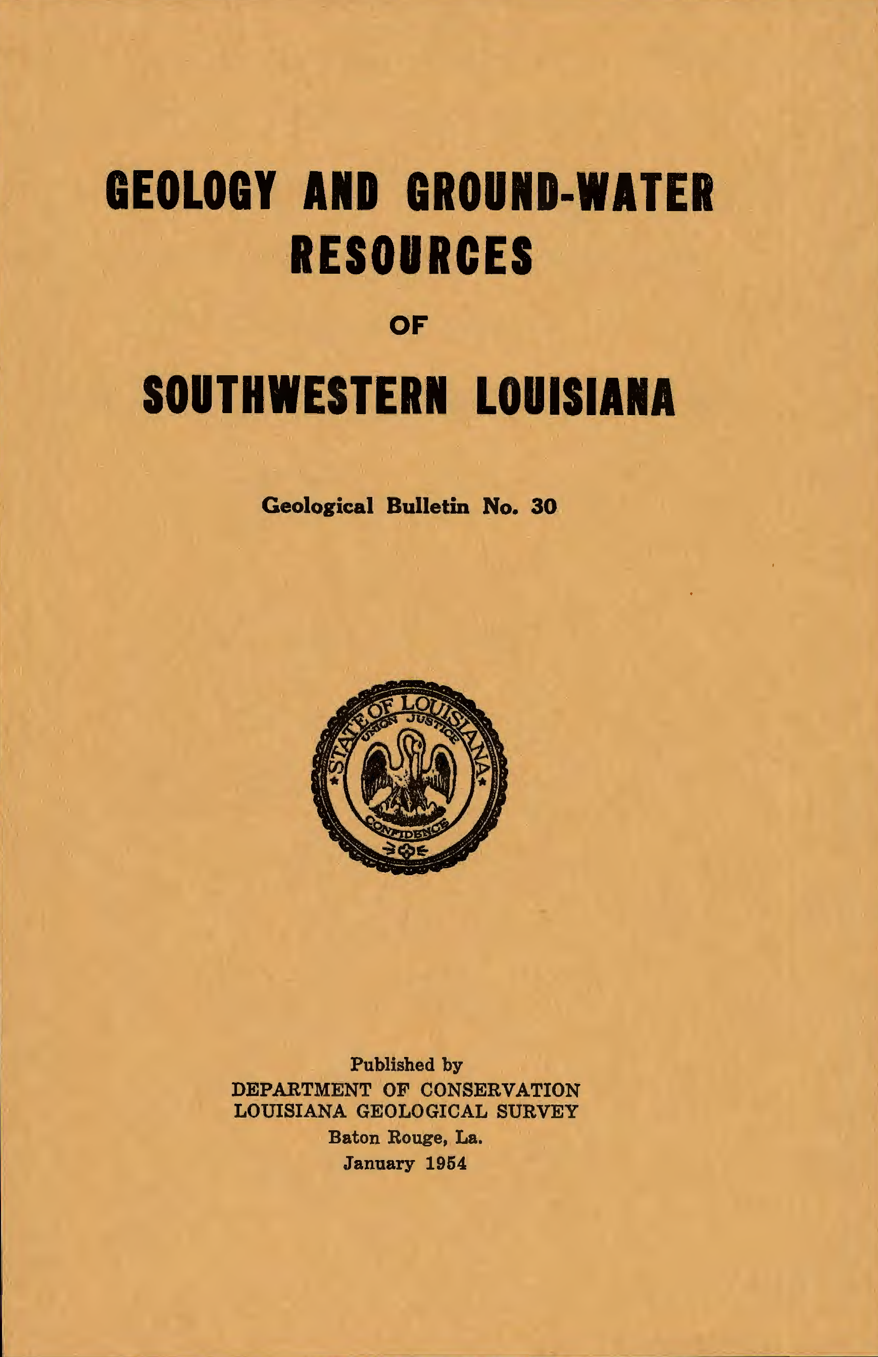 Geology and Ground-Water Resources of Southwestern Louisiana